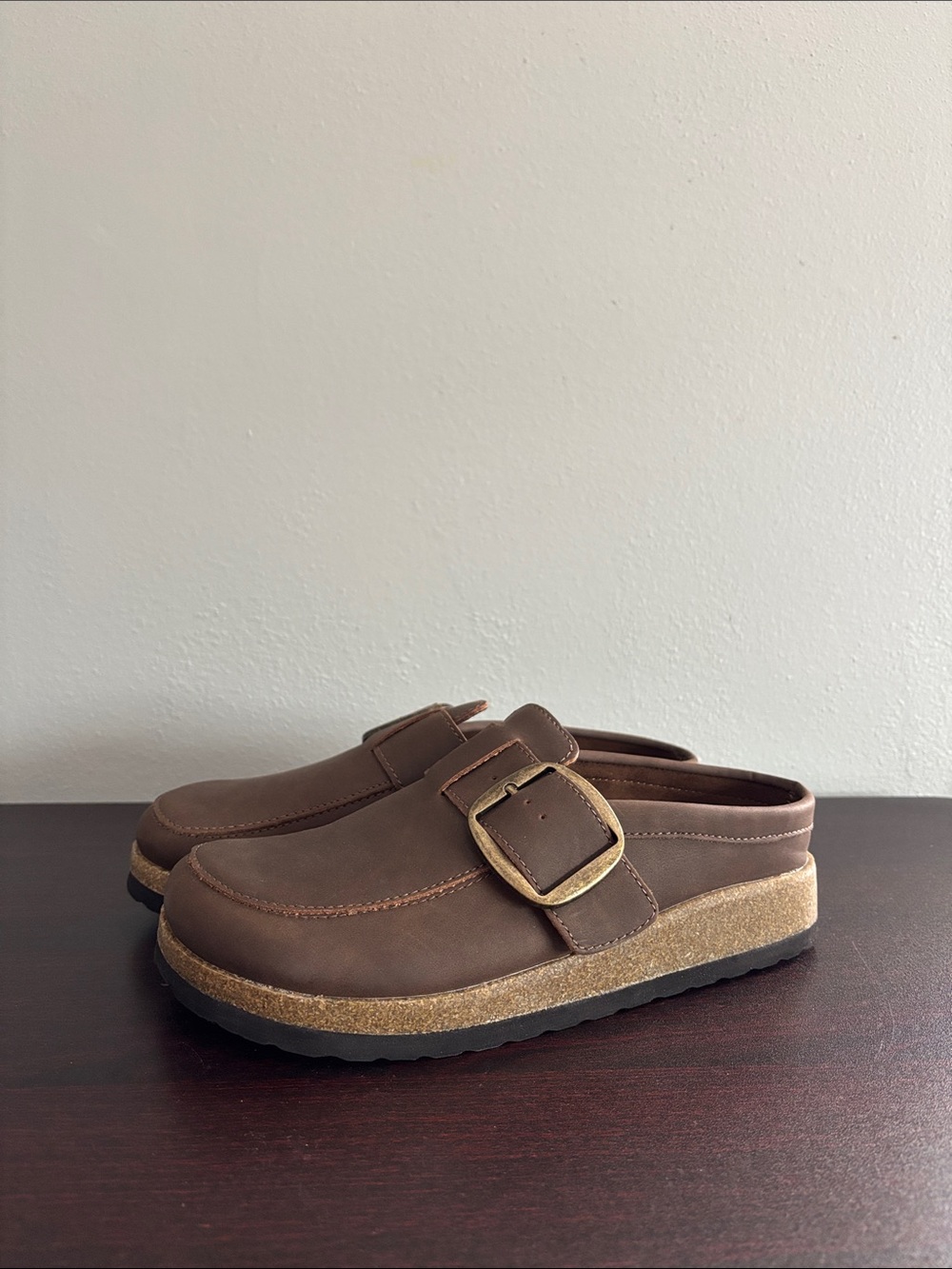 Cliffs by WHITE MOUNTAIN Brown Slip-On Buckle Clogs